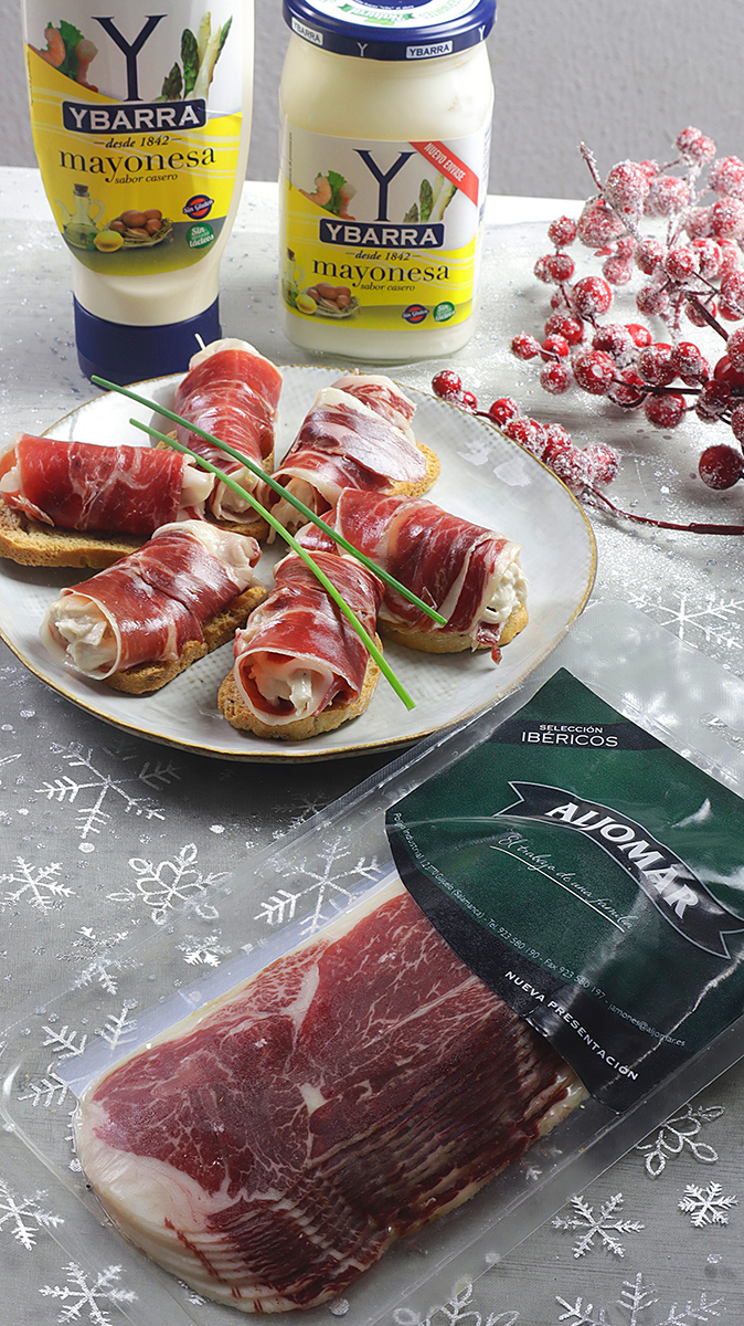 Rollitos de jamón ibérico Aljomar y pollo